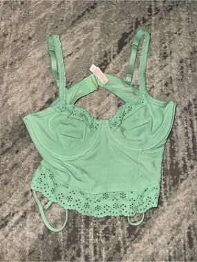 Colsie Mint Green Lace-Trim Bustier